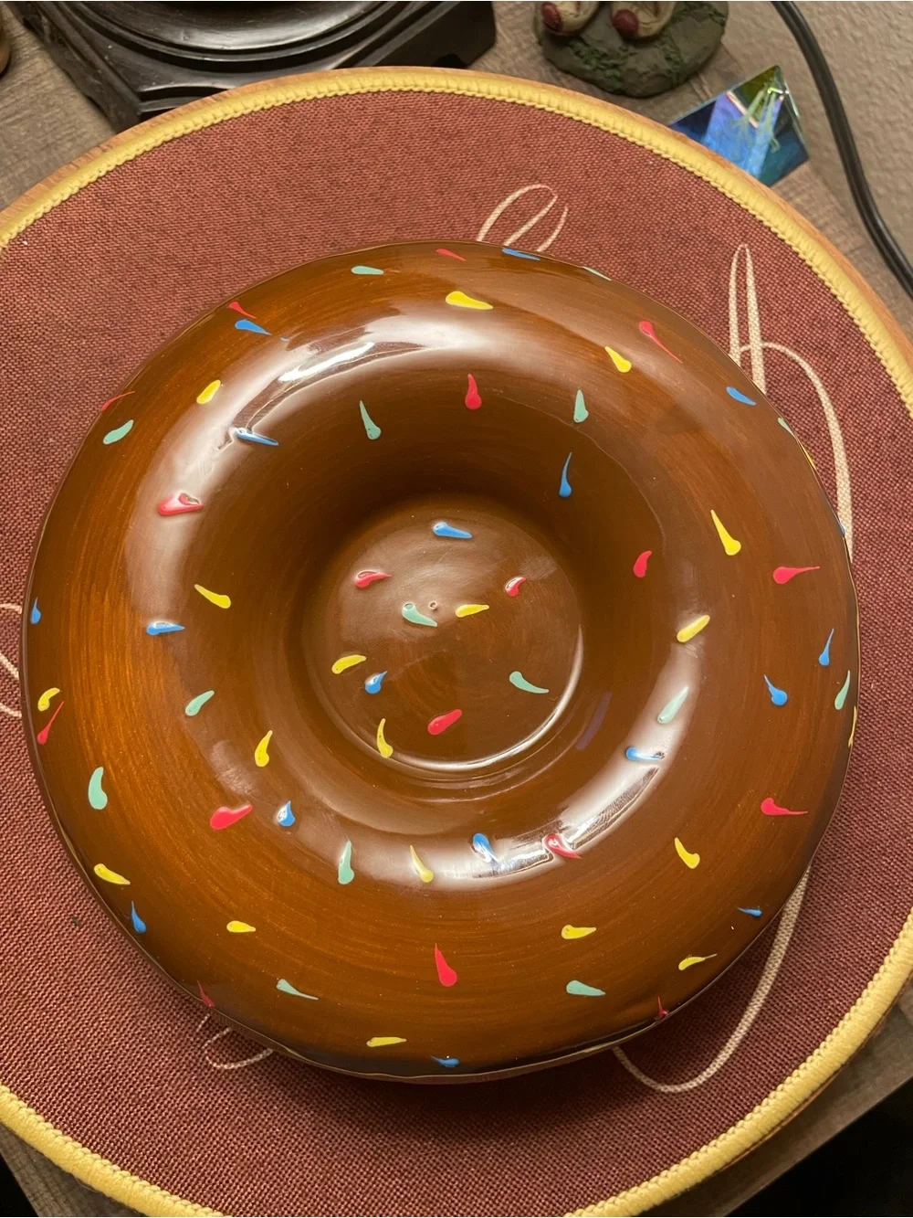 Chocolate Donut Serving Bowl with Multicolor Sprinkles - Home Party Supplies